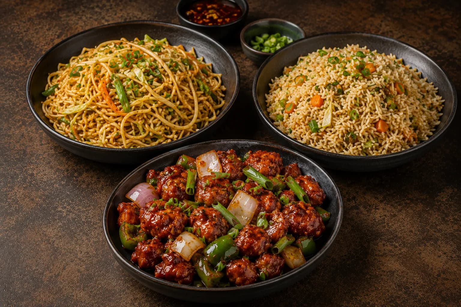 Indo-Chinese noodles and starters