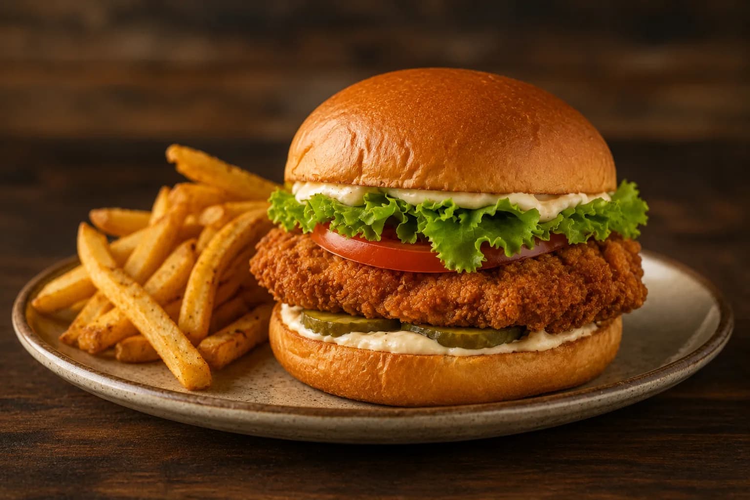 Fried chicken burger
