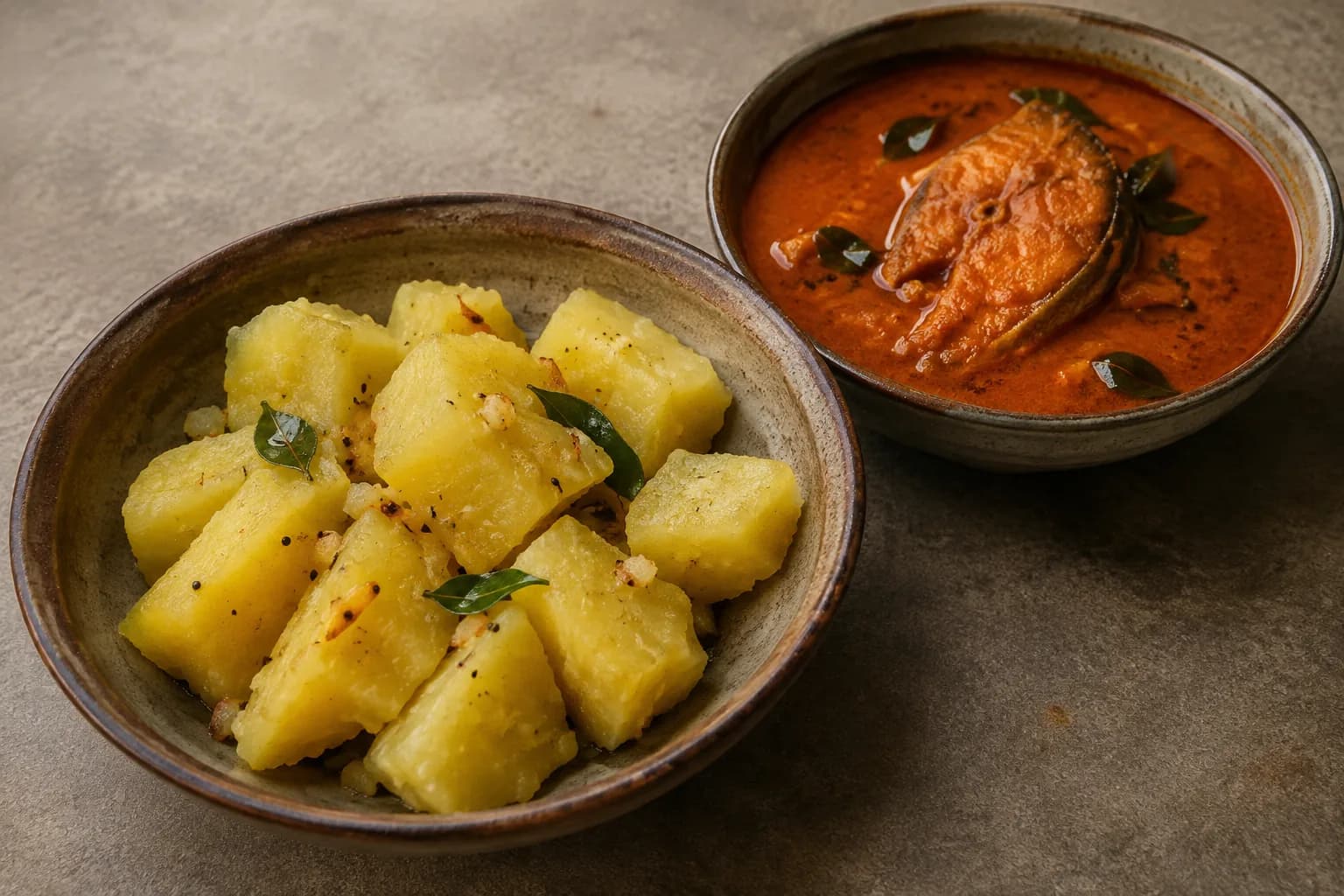 Kappa with red fish curry