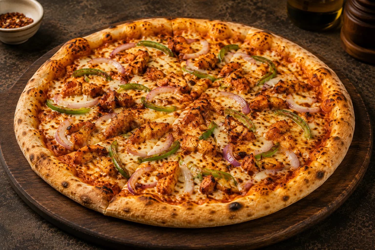 Peri peri chicken pizza